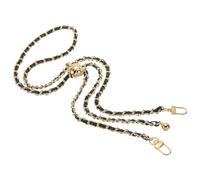 PATIKIL 47 Inch Thin Purse Chain Strap Adjustable, Leather Metal Chain Strap Replacement Chain for Handbag Shoulder Crossbody Clutch Bags, Black/Light Gold