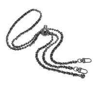 PATIKIL 47 Inch Thin Purse Chain Strap Adjustable, Leather Metal Chain Strap Replacement Chain for Handbag Shoulder Crossbody Clutch Bags, Black/Dark Grey