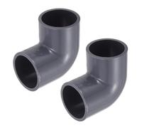 PATIKIL 47mm OD Elbow 90 Degree Duct Connector, 2 Pcs PVC Plastic Dryer Hose Connector Pipe Fitting Adapter Coupling for Vent Hose or Straight Pipe Systems DIY, Gray
