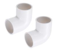 PATIKIL 47mm OD Elbow 90 Degree Duct Connector, 2 Pcs PVC Plastic Dryer Hose Connector Pipe Fitting Adapter Coupling for Vent Hose or Straight Pipe Systems DIY, White