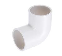PATIKIL 47mm OD Elbow 90 Degree Duct Connector, PVC Plastic Dryer Hose Connector Pipe Fitting Adapter Coupling for Vent Hose or Straight Pipe Systems DIY, White