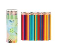 PATIKIL 48 Colors Coloring Pencils Set, Soft Core Colored Pencils Hexagonal Shape Coloring Drawing Pencil for Sketching Blending DIY Crafts (Green Bucket)
