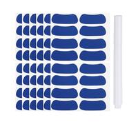 PATIKIL 48 Pairs Sports Eye Black Stickers, Under Eye Black Strips Football Face Stickers Breathable Eyeblack Sticker with 1 Pcs White Pencil for Baseball Fans on Game Day, Blue