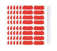 PATIKIL 48 Pairs Sports Eye Black Stickers, Under Eye Black Strips Football Face Stickers Breathable Eyeblack Sticker with 1 Pcs White Pencil for Baseball Fans on Game Day, Warm Red