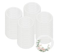PATIKIL 48 Pcs Dream Catcher Rings, 1.1 Inch Floral Macrame Plastic O Rings DIY Round Plastic Hoops for Crochet Craft Making Wall Hanging Wedding Wreath Christmas, White