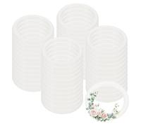 PATIKIL 48 Pcs Dream Catcher Rings, 1.3 inch Floral Macrame Plastic O Rings DIY Round Plastic Hoops for Crochet Craft Making Wall Hanging Wedding Wreath Christmas, White