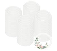 PATIKIL 48 Pcs Dream Catcher Rings, 1.8 inch Floral Macrame Plastic O Rings DIY Round Plastic Hoops for Crochet Craft Making Wall Hanging Wedding Wreath Christmas, White