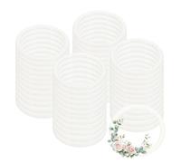 PATIKIL 48 Pcs Dream Catcher Rings, 2.2 inch Floral Macrame Plastic O Rings DIY Round Plastic Hoops for Crochet Craft Making Wall Hanging Wedding Wreath Christmas, White