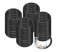 PATIKIL 48 Pcs Dream Catcher Rings, 2.4 inch Floral Macrame Plastic O Rings DIY Round Plastic Hoops for Crochet Craft Making Wall Hanging Wedding Wreath Christmas, Black