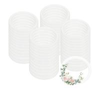 PATIKIL 48 Pcs Dream Catcher Rings, 2.4 inch Floral Macrame Plastic O Rings DIY Round Plastic Hoops for Crochet Craft Making Wall Hanging Wedding Wreath Christmas, White