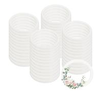 PATIKIL 48 Pcs Dream Catcher Rings, 2 inch Floral Macrame Plastic O Rings DIY Round Plastic Hoops for Crochet Craft Making Wall Hanging Wedding Wreath Christmas, White