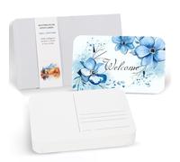 PATIKIL 48 Sheets Watercolor Postcards, 100% Cotton 4x6 Inch Blank Rounded Corners Water Color Paper Post Cards Hot Pressed for Mailing Art Painting Drawing, 140lb/300 GSM(White Box)