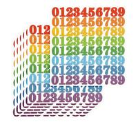 PATIKIL 480 Pcs 6 Sheets Mailbox Numbers, 1 Inch Waterproof Vinyl Multicolor Mailbox Numbers for Outside Self Adhesive Stickers for Address House