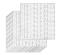 PATIKIL 480 Pcs 6 Sheets Mailbox Numbers, 1 Inch Waterproof Vinyl White Mailbox Numbers for Outside Self Adhesive Stickers for Address House