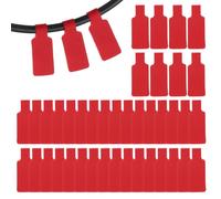 PATIKIL 48Pcs Cable Labels Tags, 1.8" Write on Wire Tags Cord Labels Hook Loop Rectangle Cable Ties for Electronics Organize Wire Classify Identification Management, Red