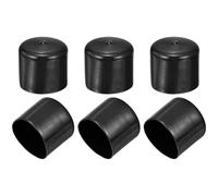 PATIKIL 49mm/1.93" Rubber End Caps, 6 Pcs Screw Caps Covers Flexible Blot Protector PVC for Screw Bolt Ends Tube Thread Caps, Black