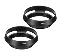 PATIKIL 49mm Lens Hood, 2Pcs Standard Vented Matte Surface Anti-reflective Inside Hollow Lens Hood for Universal Camera Lens, Black for Nikon, for Fujifilm, for Pentax, for Leica