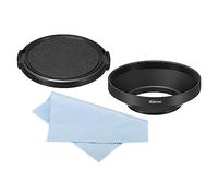 PATIKIL 49mm Lens Hood, Wide Angle Matte Surface Anti-reflective Inside Hood with Cap and Cleaning Cloth for Camera Lens, Black for Nikon, for Fujifilm, for Pentax, for Leica