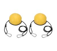PATIKIL 4FT Float Rope Tow Line, 2 Set Heavy Duty Buoy Ball Float Leash with Stainless Steel Hook Drift Rope Marker Buoy Float Rope for Fishing Drift Jet-Ski Kayak Boat Accessories, Black