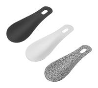 PATIKIL 4in Shoe Horn, 3Pcs Stainless Steel Shoe Helper with Leather Strap, Metal Shoe Horns for Women Men Adults Seniors Boots, Multicolored