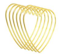PATIKIL 4inch Dream Catcher Rings, 6 Pcs Metal Heart Shape Macrame Wreath Floral Ring Hoop for Home DIY Craft Wedding Wall Hanging Decorations, Gold