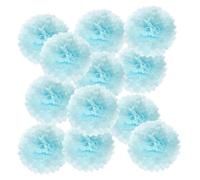 PATIKIL 4inch Tissue Paper Pom Poms, 12PCS Pom Poms Paper Flowers Ball Tissue Paper Flowers for Wedding Bridal Shower Birthday Bachelorette Party Backdrop Decoration, Light Blue