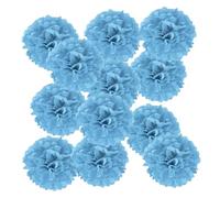 PATIKIL 4inch Tissue Paper Pom Poms, 12PCS Pom Poms Paper Flowers Ball Tissue Paper Flowers for Wedding Bridal Shower Birthday Bachelorette Party Backdrop Decoration, Lake Blue