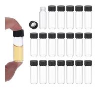 PATIKIL 4ml Clear Glass Vials, 100 Pack Sample Vials with Screw Cap Reagent Media Bottle Leak-Proof Liquid Sample Glass Vial for Lab Laboratory