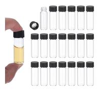PATIKIL 4ml Clear Glass Vials, 20 Pack Sample Vials with Screw Cap Reagent Media Bottle Leak-Proof Liquid Sample Glass Vial for Lab Laboratory