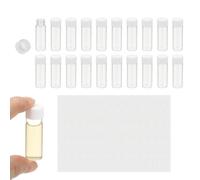 PATIKIL 4ml Clear Glass Vials, 20Pcs Sample Vials with Screw Cap Reagent Media Bottle with Labels Leak-Proof Liquid Sample Glass Vial for Lab Laboratory
