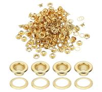 PATIKIL 4mm/5/32" Metal Eyelets, 150 Pcs Eyelets and Grommets Kit Leather Grommet Eyelet Tool for Fabric Shoes Clothes Curtains Belt DIY Project, Gold