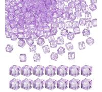 PATIKIL 4mm Crystal Glass Cube Beads, 200 Pcs Square Glass Beads Loose Glass Beads for Multi Cord Bracelet Jewelry Making Necklace Earrings Decorations, Purple