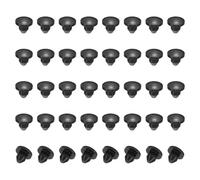 PATIKIL 4mm Diameter Silicone Hole Plug, 40 Pcs Round Snap in Type Locking Furniture Button Protective Cover Cap Head Fit for 3.5-4mm Hole for Seal Bulkhead Cylinder Hole, Black