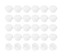 PATIKIL 4mm Diameter Silicone Round Snap, 40 Pcs in Type Locking Furniture Hole Plug Button Flat Head Protective Cover Fit for 4-4.5mm Hole for Seal Bulkhead Cylinder, White
