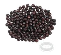 PATIKIL 4mm Garnet Beads, 200 Pcs Round Natural Gemstone Smooth Stone Beads Turquoise Genuine Stone for Bracelet Necklace Jewelry Making DIY, Dark Red