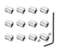 PATIKIL 4mm Hole Wire Rope Clips Set, 12 Set 304 Stainless Steel Double Holes Lock Cable Clamps Clip with M4 Hexagon Screws Spanner for Cable Fitting, Silver 8x10mm
