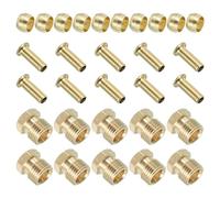 PATIKIL 4mm ID 6mm OD Tube Compression Assortment Kit, 10 Set Brass Compression Sleeve Ferrule & Insert & Nut for Water Oil Air Pipe