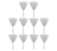 PATIKIL 4mm Pearl String Bouquet, 100 Pcs Pearl Stick Stems Bouquets Garland Spray Beaded for Bridal Beaded Wedding Party Table Decorations, Silver