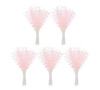 PATIKIL 4mm Pearl String Bouquet, 50 Pcs Pearl Stick Stems Bouquets Garland Spray Beaded for Bridal Beaded Wedding Party Table Decorations, Pink