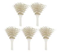 PATIKIL 4mm Pearl String Bouquet, 50 Pcs Pearl Stick Stems Bouquets Garland Spray Beaded for Bridal Beaded Wedding Party Table Decorations, Gold