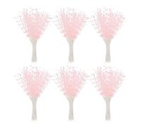 PATIKIL 4mm Pearl String Bouquet, 60 Pcs Pearl Stick Stems Bouquets Garland Spray Beaded for Bridal Beaded Wedding Party Table Decorations, Pink