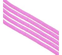 PATIKIL 4mm Polymer Clay Beads Spacer, 1750Pcs 5 Strands Round Flat Handmade Bead Spacer for Craft Home Decor Chain Bracelets Jewelry Making, Violet