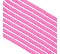 PATIKIL 4mm Polymer Clay Beads Spacer, 3500Pcs 10 Strands Round Flat Handmade Bead Spacer for Craft Home Decor Chain Bracelets Jewelry Making, Dark Pink