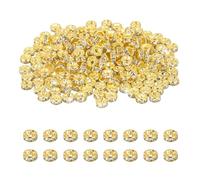 PATIKIL 4mm Rondelle Spacer Bead, 200 Pcs Crystal Rhinestone Loose Bead Spacers for Jewelry Making, DIY Bracelets, Necklace, Gold/Silver