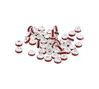 PATIKIL 4mm Spacer Beads, 100pcs Bead Spacers Rondelle Spacer Beads Rhinestone Small Round Bulk Glass Beads Crystal for Making DIY, Red