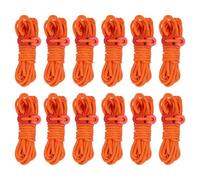 PATIKIL 4mm Tent Rope, 12 Pack 13ft Reflective Guyline Cord Tied Downs Rope Paracord Cord Camping Ropes with Red Aluminum Cord Adjusters for Camping Hiking Tent, Orange