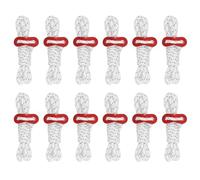 PATIKIL 4mm Tent Rope, 12 Pack 6.5ft Reflective Guyline Cord Tied Downs Rope Paracord Cord Camping Ropes with Red Aluminum Cord Adjusters for Camping Hiking Tent, White
