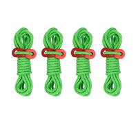 PATIKIL 4mm Tent Rope, 4 Pack 6.5ft Reflective Guyline Cord Tied Downs Rope Paracord Cord Camping Ropes with Red Aluminum Cord Adjusters for Camping Hiking Tent, Green