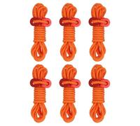 PATIKIL 4mm Tent Rope, 6 Pack 6.5ft Reflective Guyline Cord Tied Downs Rope Paracord Cord Camping Ropes with Red Aluminum Cord Adjusters for Camping Hiking Tent, Orange