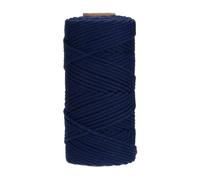 PATIKIL 4mm x 109 Yard Macrame Cord, Soft Cotton Colored Macrame Yarn String 4 Strand Twisted for Wall Hanging Plant Hanger Dreamcatcher DIY Knitting Supplies, Navy Blue